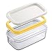 CROWNXZQ Beurrier avec Couvercle scellé et Coupe-Couteau pour Un Rangement Facile des Coupes, boîte à Fromage sans Bpa réfrigérée, dans Un Contenant en Plastique Transparent
