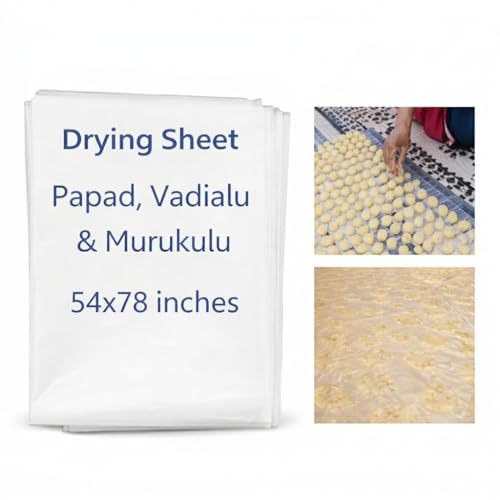 Image of Aqbah Pack of 2 (54 X 78 inch) Transparent Polythene Sheet Heavy Duty for Drying Papad, Pickle & Snacks | Waterproof, Washable & Reusable Plastic Sheet for Kitchen & Multipurpose Use