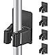 Cokshy Besenhalterung Wand, 4 Stück Edelstahl Besenhalter Selbstklebend, Wandmontage Mop Halterung ohne Bohren für KüChe, Wischmopp, Badezimmer, Garten, Schaufel, Werkzeuge (Dunkelgrau)