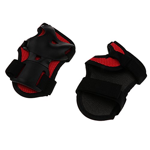 F Fityle 6 Peças Garoto Menino Menina Skate Skate Bicicleta Cotovelo Pulso Protetor De Joelho - Pret