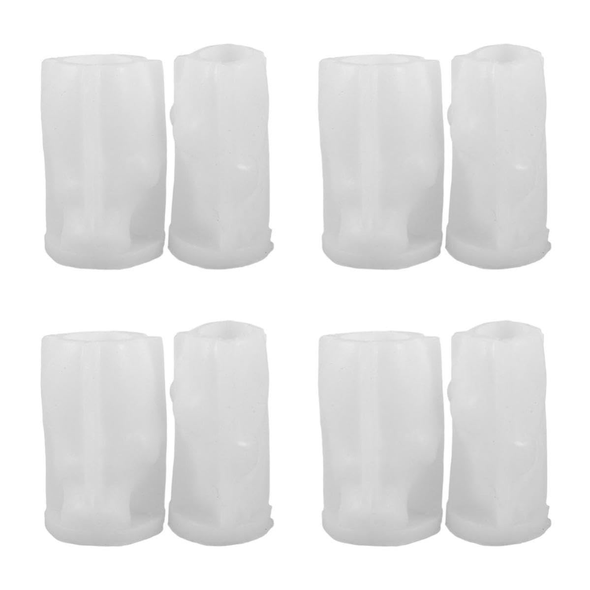 8 Pezzi Stampo Candela Pupazzo di Neve Natalizio in Silicone Bianco
