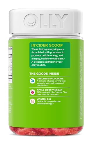 Image of OLLY Metabolism Gummy Rings, Cellular Energy Supplement,* ACV, 60 Count (Pack of 12)