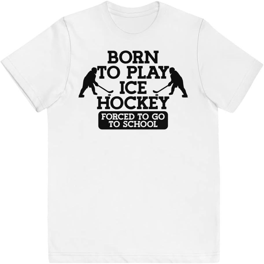 Born to Play ice Hockey Forced to go to School Youth Jersey t-Shirt