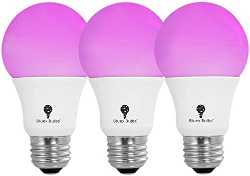 3 Pack BlueX 100W LED Grow Light Bulb A19 Bulb - Full Spectrum Grow Lamp - Grow Healthier & Yield Better Harvests for DIY Indoor Plants, Flowers, Greenhouse, Indore Garden, Hydroponic