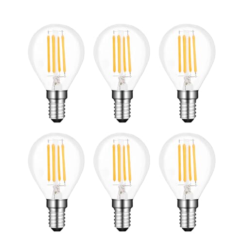 Akynite Ampoule LED Globe E14 Blanc Chaud 2700K 400 Lumen, AC 220V, G45 LED 4W Équivalent E14 40W incandescence, Ampoule E14 Globe LED pour Eclairage...