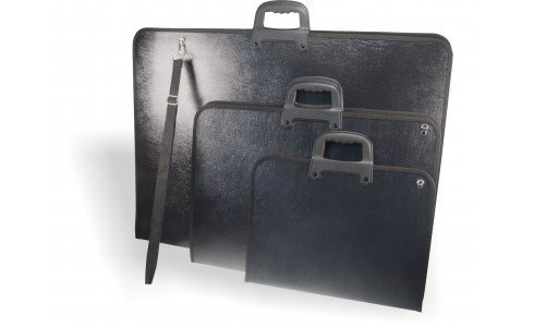 WILER CARTELLA PORTADISEGNI NERA CON CERNIERA + TRACOLLA cm. 75x53x3 PER FOGLI 50X70