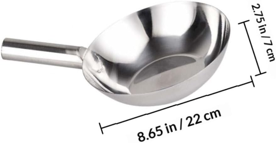 Stainless Steel Kitchen Water Ladle with Long Handle, Medium Size Thickened Soup Scoop, Practical Cooking Utensil for Home and Restaurant Use