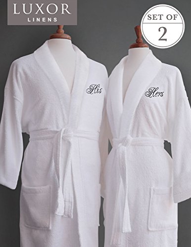 Luxor Linens - Terry Cloth Bathrobes - 100% Egyptian Cotton His & Her