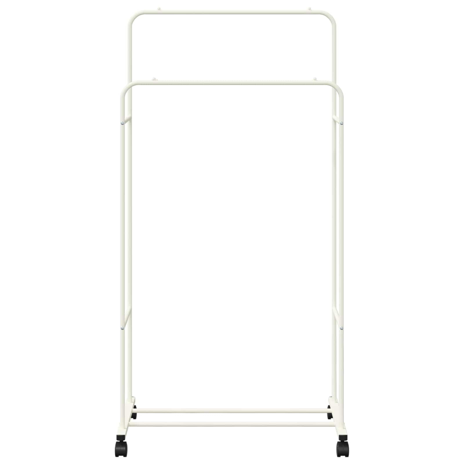 Kleiderständer Uni Weiß 80 x 53 x 156 cm Metall Garderobenständer freistehend klappbar mit Rolle höhenverstellbar für Schlafzimmer Flur Ankleidezimmer schwerlast Aufbewahrung