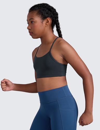 Image of CRZ YOGA Girls Butterluxe Y Back Sports Bra | Light Support, Removable Pads, Yoga, Athletic, Extremely Soft, Scoop Neck, Spaghetti Straps, for Teen