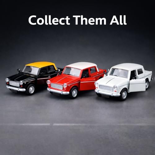 Image of Retro Sedan Toy Car with Pull-Back Action & Openable Doors| Durable ABS Plastic Classic Car Toy for Kids (3+ Years)|Red
