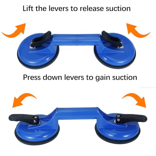 Image of Floor Gap Fixer Tool Heavy Duty Striking Surface Floor Gap Repair Tool, Aluminum Alloy Enhanced 2 Suction Cups with Double-sided Striking Points and Rubber Mallet for Laminate /Vinyl Flooring