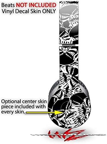 Skin Decal Wrap Works with Original Beats Solo HD Headphones Scattered Skulls Black Skin Only (Headphones NOT Included)