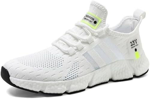 Tênis Esportivo Leve, Macio, Respirável para Academia, Corrida (Branco, BR, Adulto, Numérico, 38)