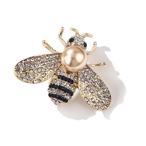 Image of Crystal Bee Pearl Brooches Exquisite Insect Bee Brooches Pins for Women