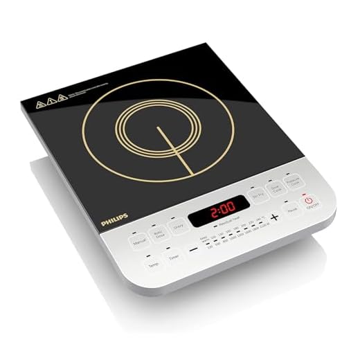 Philips Viva Collection HD4928/01 2100-Watt Induction Cooktop, Soft Touch Button with Crystal Glass (Black)