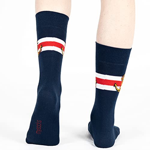 Image of Mysocks Unisex Extra Fine Combed Cotton Crew Socks |Colourful Designs | Seamless Toe | Make Your Steps Enjoyable