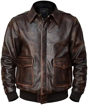 UGFashions G-1 Jaqueta bomber de couro masculina - Jaqueta de
