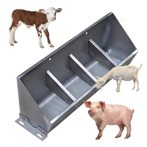 Mangiatoia, mangiatoia e abbeveratoio 2 in 1 in Acciaio Inossidabile Resistente da 99 cm, per suini, Ovini e bovini, da Montare su Recinzione - Soluzione Durevole per Animali da Fattoria