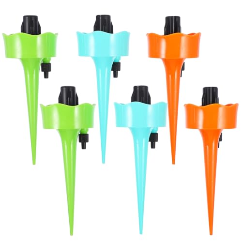 Toyvian 6 Goteros Automáticos para Riego de Plantas Ajustables, Tamaño Pequeño, Material Resistente, Kit de Riego por Goteo para Jardín y Macetas, Sistema para Cuidado Automático de