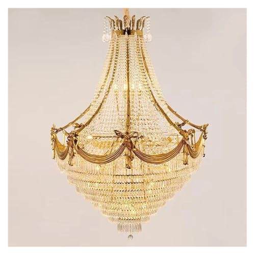 LYMSXAZOU Elegant French Empire Crystal Chandelier for Villa Foyer, Wedding Decoration, Enhances Ambiance with Timeless Design
