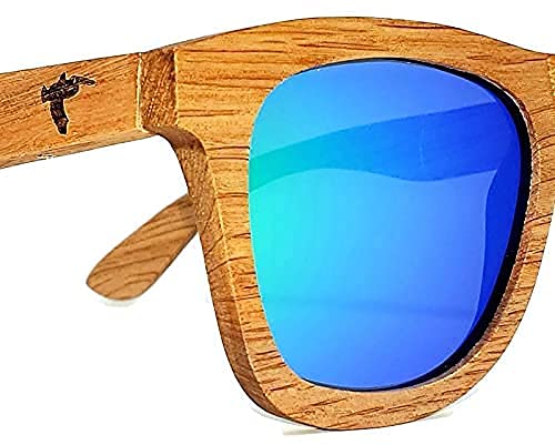 Pelican Sunwear Wood Sunglasses | Polarized | Vintage Wooden Frame | 100% Uva/Uvb Protection | Bamboo Case | Men And Women (Natural Wood Frame, Emerald Green) #TOP7