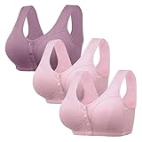 Sujetador de lencería para mujer, tirantes ajustables, sujetadores de cobertura completa, cómodos sujetadores inalámbricos sin aros, morado, 52