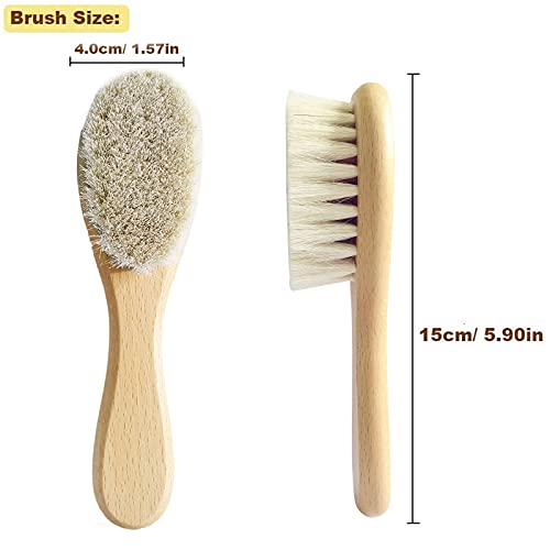 Molylove 001 Baby Hair Brush, Wooden Goat Bristles Hair Brush thumb #4