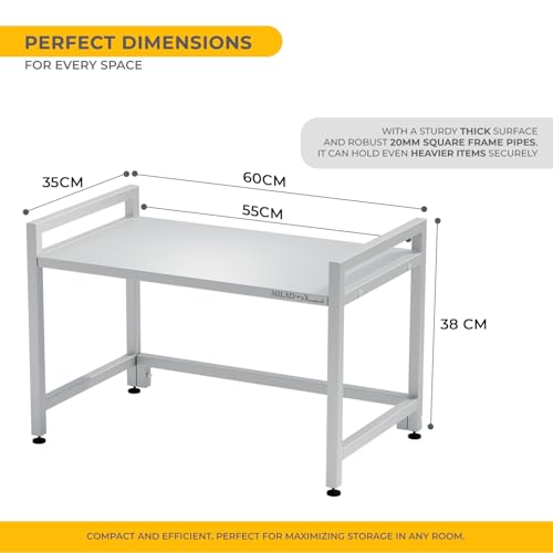 Image of SAIFIX Microwave Stand for Kitchen Platform | Multipurpose Rack for Storage | Oven & Microwave Storage Rack | Air Fryer Stand | Mixer Grinder Stand for Kitchen (60 * 35 * 38 cm, White-02)