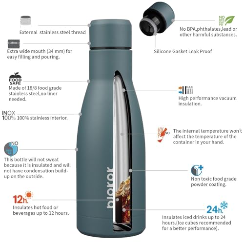 Image of BJPKPK 12 oz Small Mini Water Bottle, Insulated Stainless Steel Flask