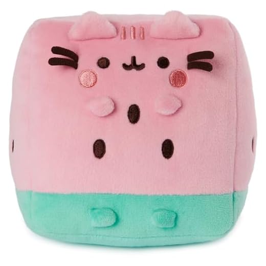 GUND Pusheen - Peluche de sandía, gato de peluche para edades de 8 años en adelante, rosa/verde, 6 pulgadas