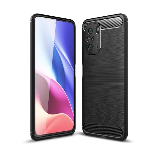 Image of NPRC Hybrid Ultra Slim Protective Case TPU Non-Slip Carbon Fiber Texture Shockproof Case Cover for Redmi 11x - Black