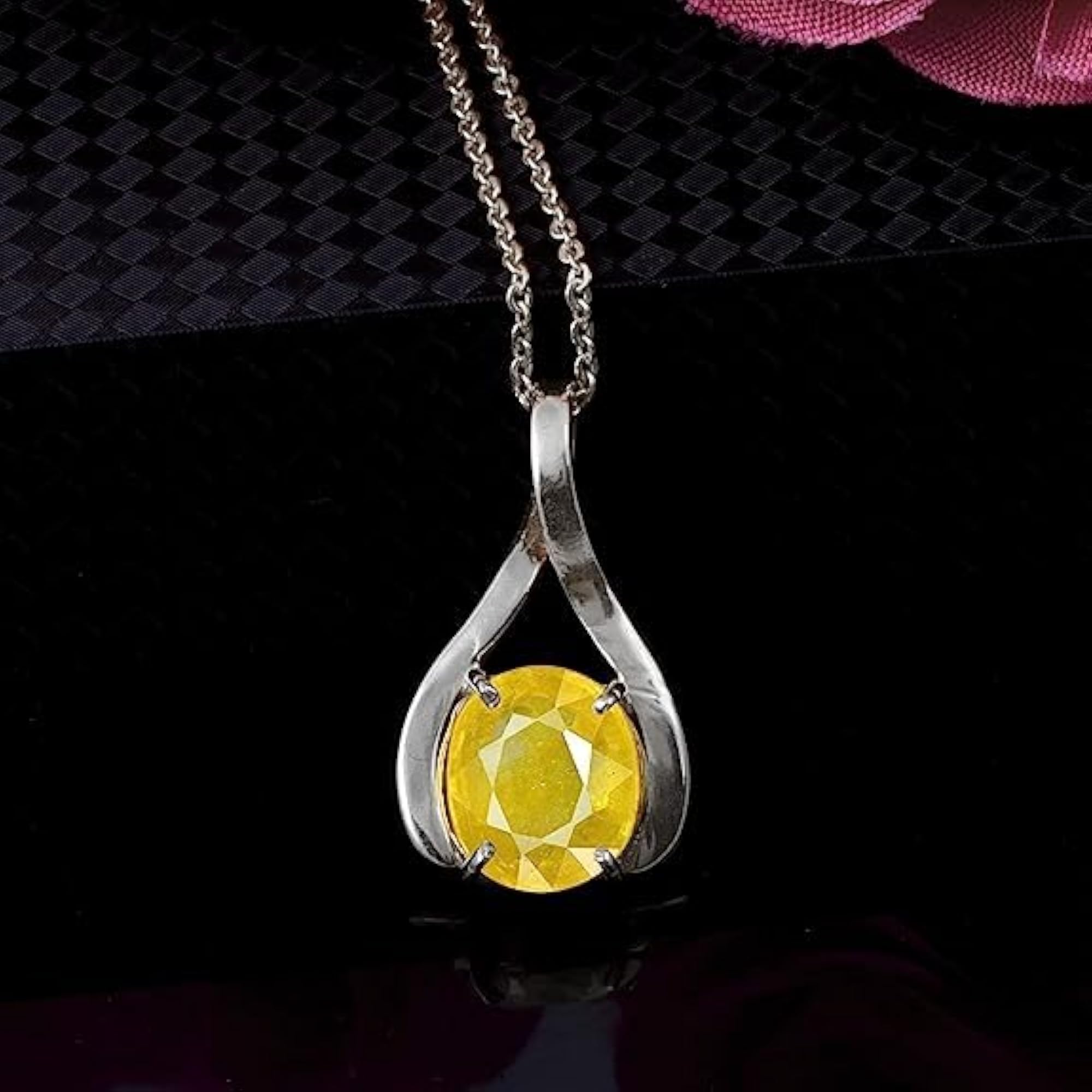 Women's 6.25 Ratti Natural Yellow Sapphire Pendant Locket, AAA+ Quality