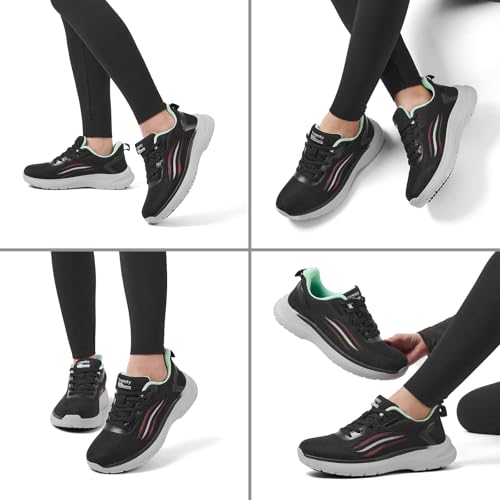 Image of Treesky Non Slip Work Shoes for Women, Restaurant & Kitchen Sneakers | Slip resistant soles, lightweight cushioning, breathable knit, removable insole, for nursing, food service & long shifts