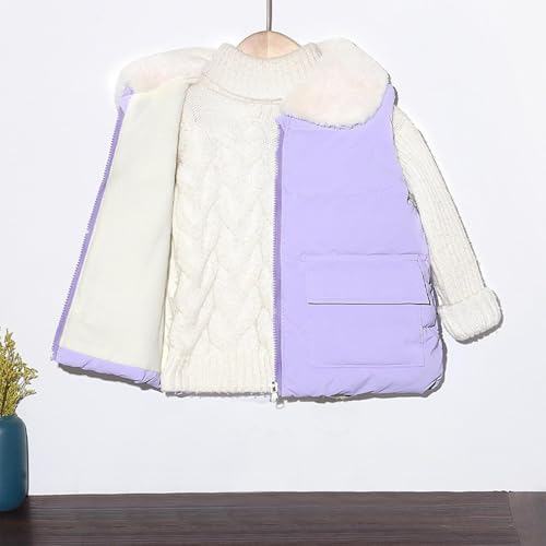 Girls Puffer Vest Cropped Puffy Water-Resistant Vest with Pockets Lightweight Outerwear Warm Sleeveless Vests 2-12Y4