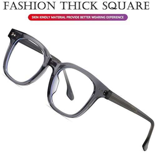 Image of AIEYEZO Fashion Blue Light Glasses for Women Men Retro Anti-Blue Light Eyeglasses TR90 Square Frame Computer Glasses