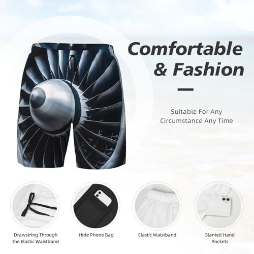 Men's Swim Trunks Quick Dry Board Shorts Jet Engine Beach Shorts with Pocket Bathing Suits for Men4