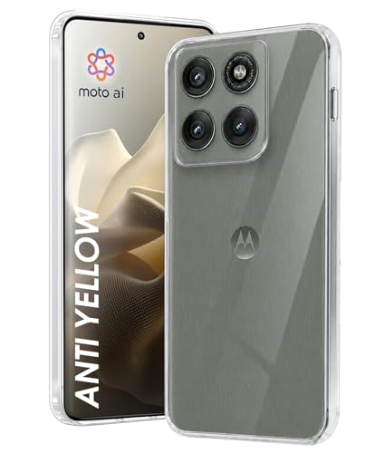 Image of DIZORO Compatible with Motorola Moto Edge 60 Pro 5G Back Cover Case Clear,[ Anti Yellow ][Military Grade Protection] Hard PC Back Cover Transparent
