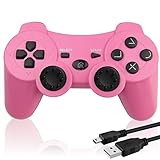 BEK Controller replacement for PS3 Controller Wireless Remote Gamepad, Thumb Grips, Double Shock 3...