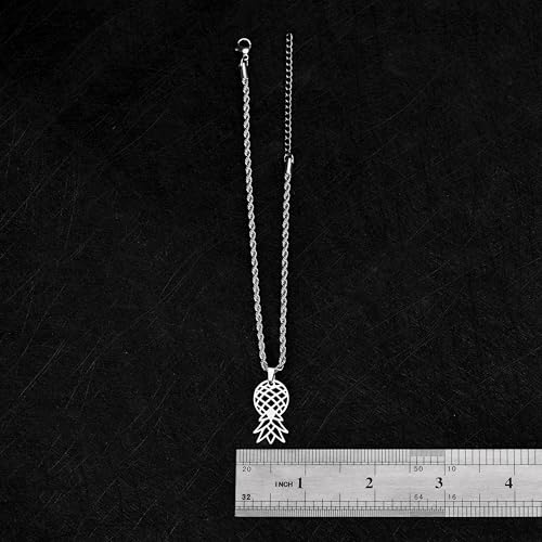 Image of Upside Down Pineapple Anklet, Upside Down Pineapple Pendant Ankle Bracelet (Silver)
