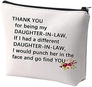 New Daughter-in-Law Gifts Funny Future Daughter in Law Cosmetic Bag Thank You for Being My Daughter-in-Law Wedding Gift Makeup Bag for Bride from Mother in Law
