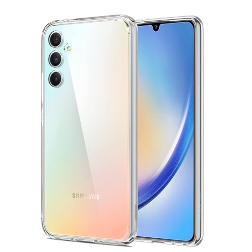 Pristine-Tech Crystal Clear Case for Samsung A34 [Silicone Case] [%100 Transparent] [Ultra Thin] Mobile Phone Case Clear for Samsung Galaxy A34 5G