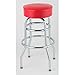 Royal Industries 4 Double Ring Bar Stool Set, Red, Knocked-Down