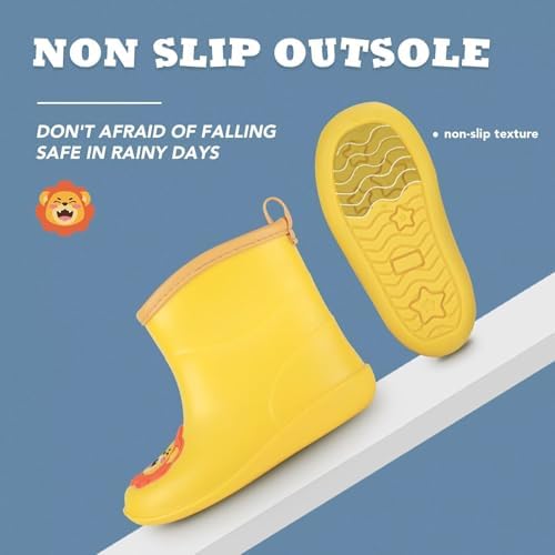 FUNCOO PLUS Kids Rain Boots Toddler Rain Shoes Children Waterproof Boots for Boys and Girls — view 4