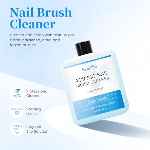 Image of 40ml Nail Brushs Cleaner Easy to Clean Brushes Professional Nail Brush Cleaner for Gel and Acrylic Nail Brush Cleaning or Home Nail Salons (1pcs)