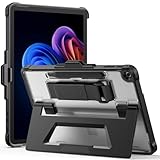 【Parfaitement adapté à l'original】Avec un accès précis à tous les boutons, ports et compatible avec le clavier Type Cover. Permet de régler le support intégré d'origine à différents angles, vous offrant un angle de vision confortable. L'étui transparent met en valeur l'apparence d'origine de votre tablette.