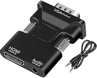 HDMI to VGA Adapter, HDMI Female to VGA Male Converter with Full HD 1080p Audio Video Output, For TV Stick, Xbox, Roku, Computer, Laptop, PC, Monitor, Projector, Chromebook