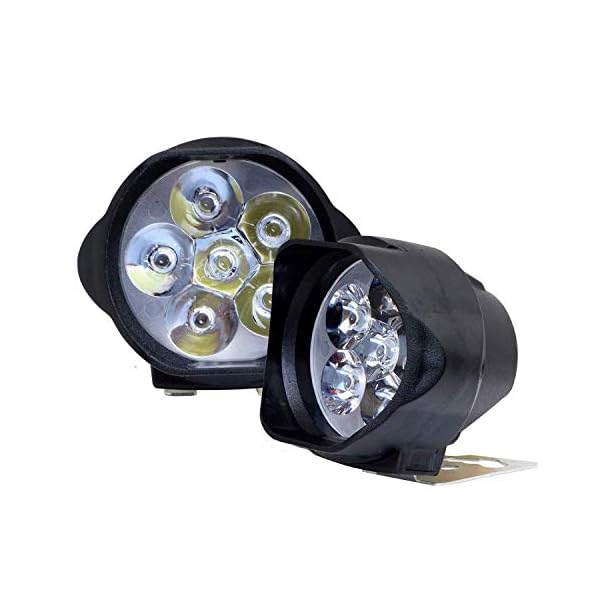 AllExtreme EXG3FWS Imported 6 LED Fog Light White Light Waterproof Mirror Mount Driving Work Lamp for Motorcycles and Cars (10W, 2 PCS, 6 Months Warranty)