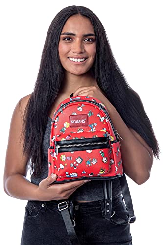 Mini sac à dos Peanuts Snoopy imprimé rouge voyage taille unique