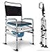 AMSXNOO Toilettenstuhl, Höhenverstellbarer Klappbarer Tragbarer Pflege Stuhl, Nachtstuhl WC-Stuhl mit rutschfeste Gummifüße, Duschstuhl Töpfchenstuhl für Ältere Behinderte Schwangere Frauen